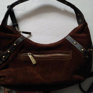 Maxx Brown Suede Leather Boho Shoulder Bag, Leather, High fashion
